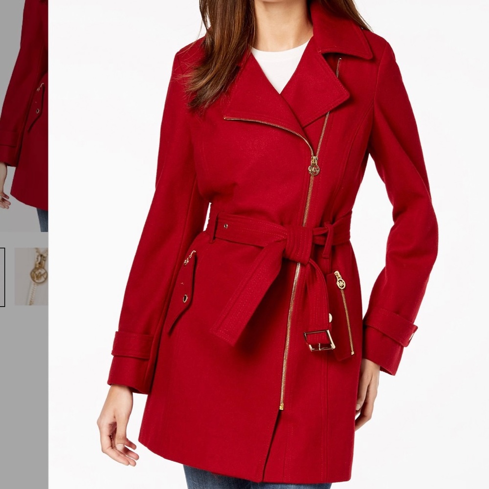 MICHAEL Michael Kors Red Wine Belted Coat